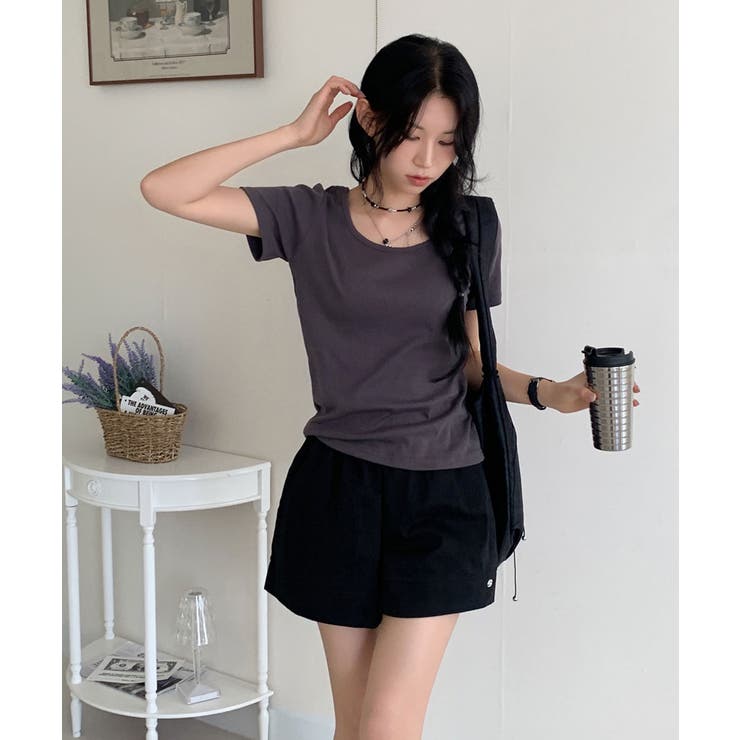 クルーネック シンプル半袖Tシャツ | VIVID LADY | 詳細画像22 