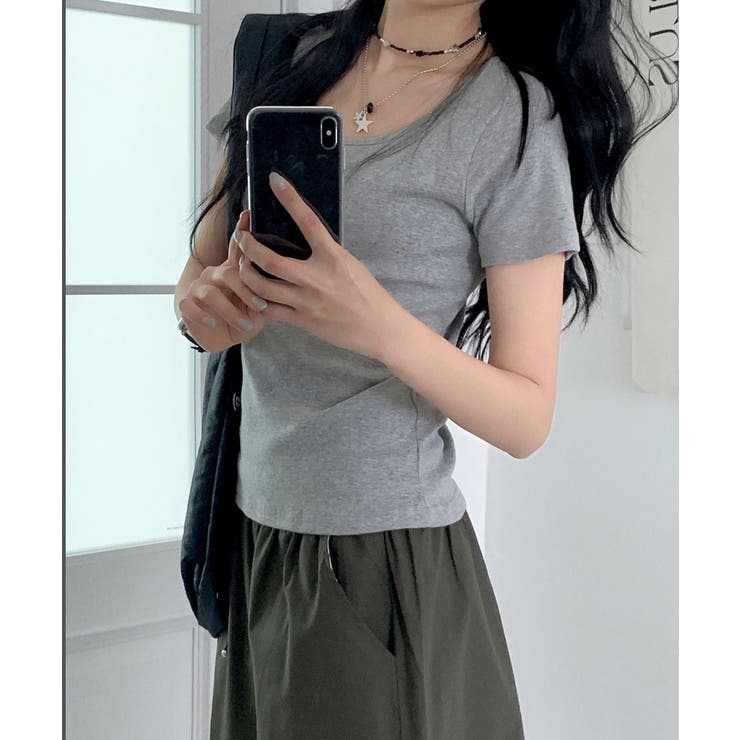 クルーネック シンプル半袖Tシャツ | VIVID LADY | 詳細画像27 