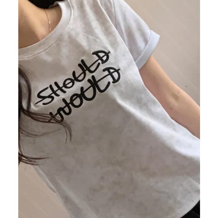 ビンテージライク 英字刺繡入り 半袖Tシャツ | VIVID LADY | 詳細画像8 