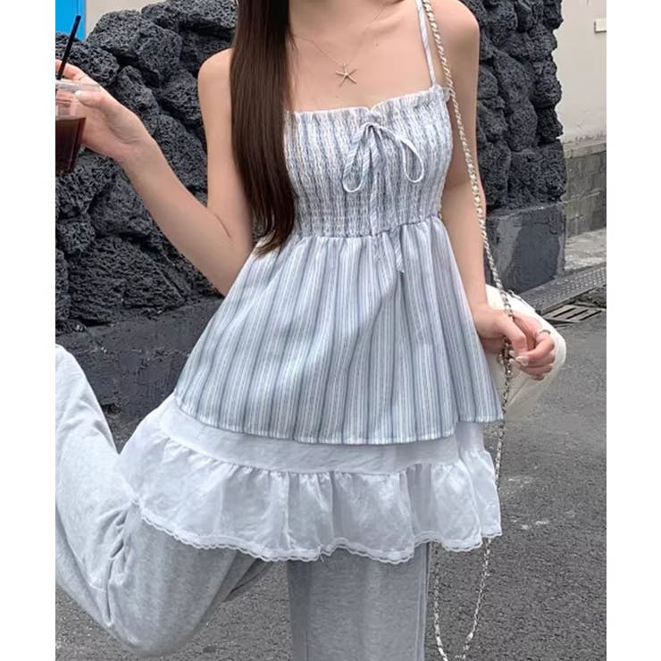 ミニワンピース風 キャミトップス[品番：KH000015652]｜VIVID