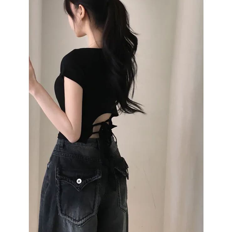 バックレースアップ クロップドTシャツ | VIVID LADY | 詳細画像10