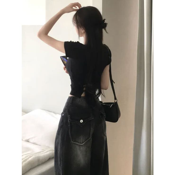 バックレースアップ クロップドTシャツ | VIVID LADY | 詳細画像11