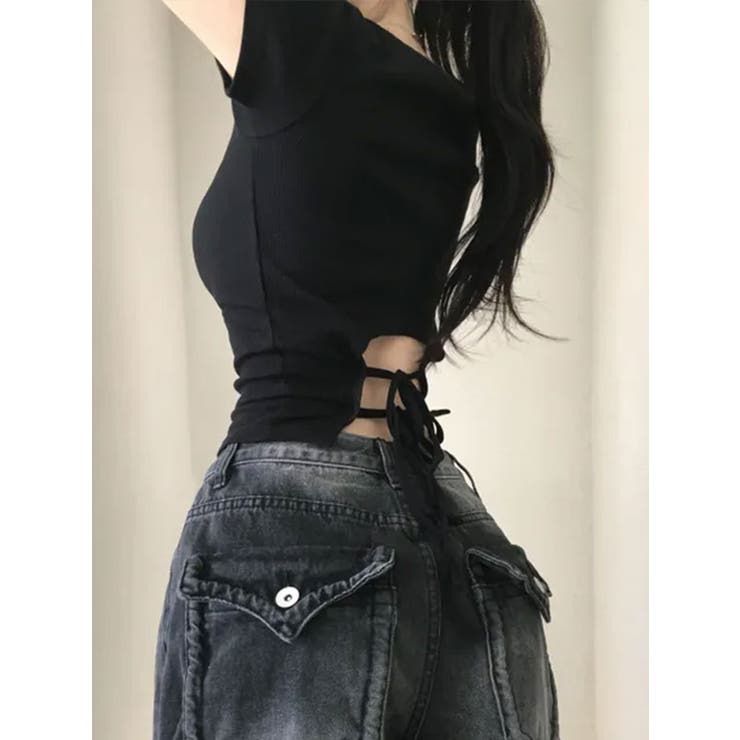 BEAMS - back stage バックステージ クロップドトップス Dream garden tシャツ YUGA バックリボン クロップドトップ