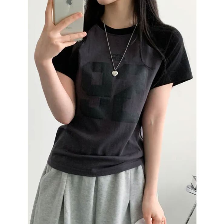 ナンバリングプリント ラグラン半袖Tシャツ[品番：KH000015643