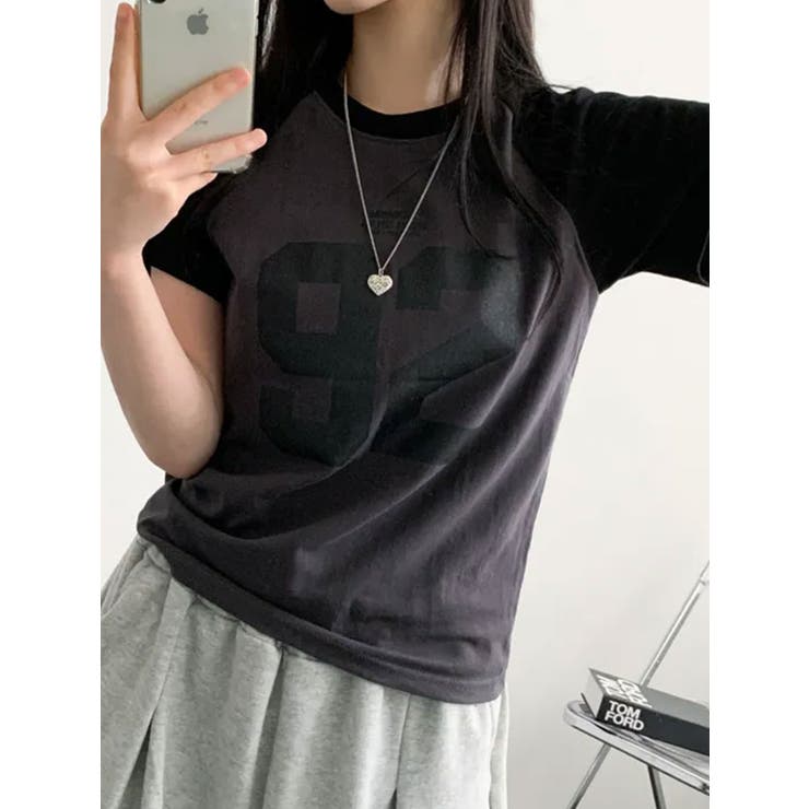 ナンバリングプリント ラグラン半袖Tシャツ | VIVID LADY | 詳細画像14 