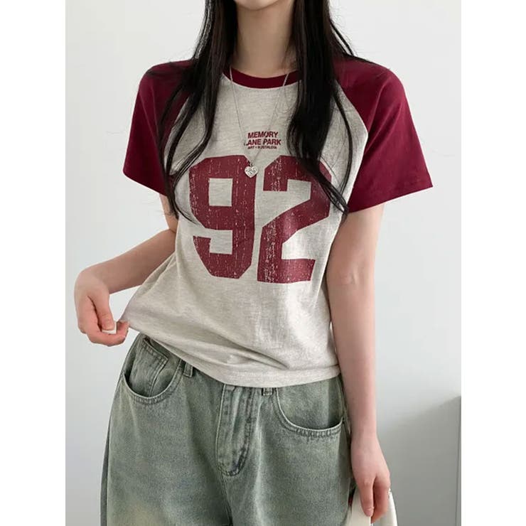 ナンバリングプリント ラグラン半袖Tシャツ | VIVID LADY | 詳細画像18 