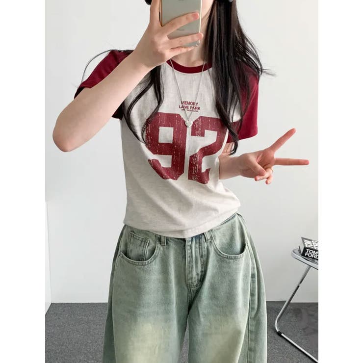 ナンバリングプリント ラグラン半袖Tシャツ | VIVID LADY | 詳細画像21 