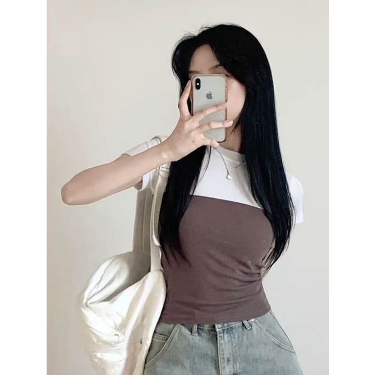 バストラインバイカラー半袖Tシャツ | VIVID LADY | 詳細画像13