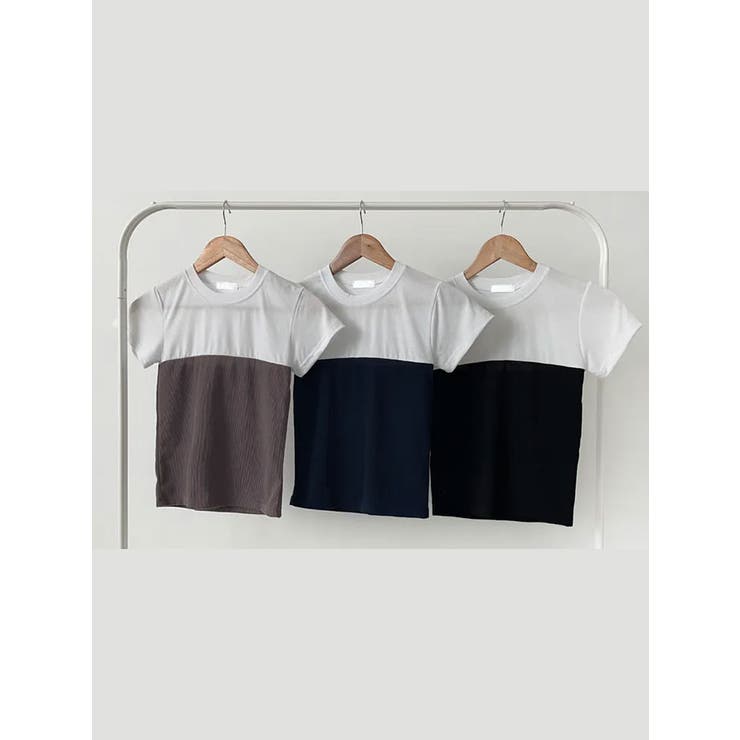 バストラインバイカラー半袖Tシャツ | VIVID LADY | 詳細画像20