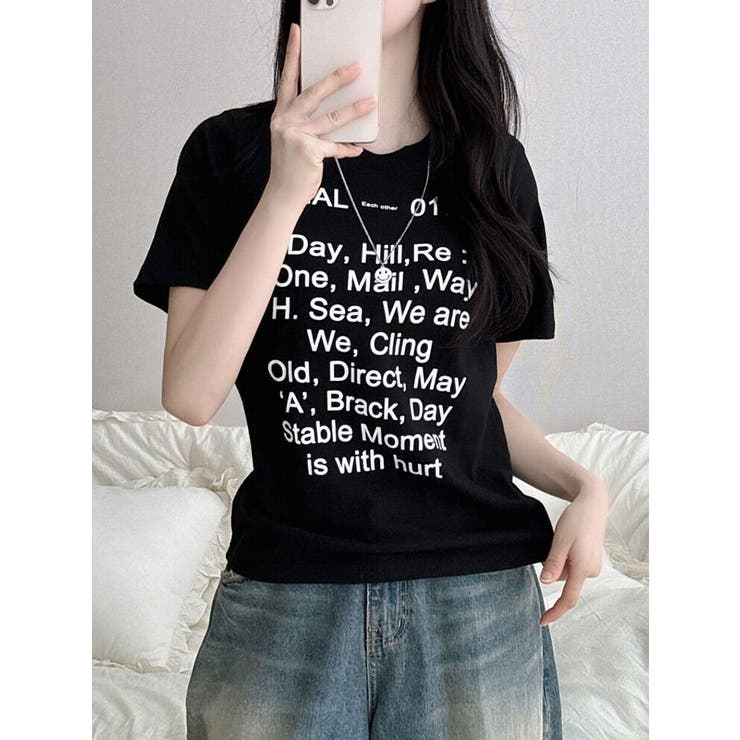 フロント文字プリント半袖Tシャツ | VIVID LADY | 詳細画像13 