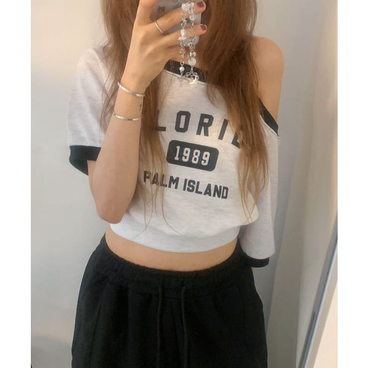 ボートネックオフショル 半袖トレーナー | VIVID LADY | 詳細画像7 