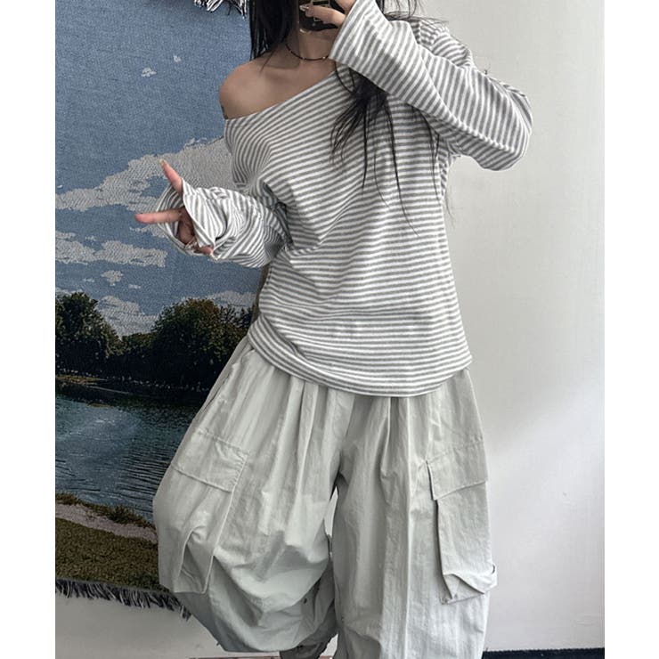 2WAY ボーダーカットソー ロンT[品番：KH000015740]｜VIVID LADY