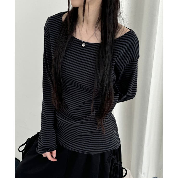 2WAY ボーダーカットソー ロンT[品番：KH000015740]｜VIVID LADY