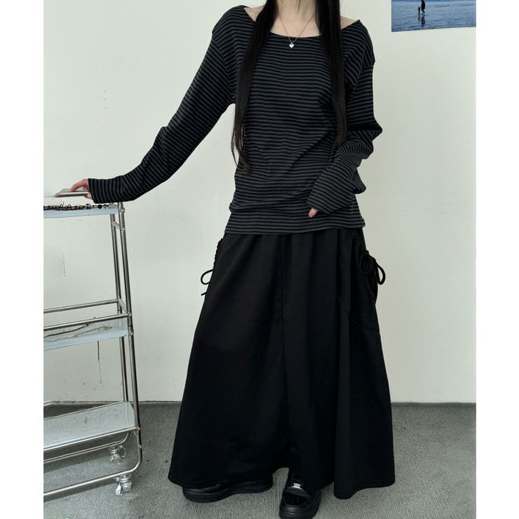 2WAY ボーダーカットソー ロンT | VIVID LADY | 詳細画像7 