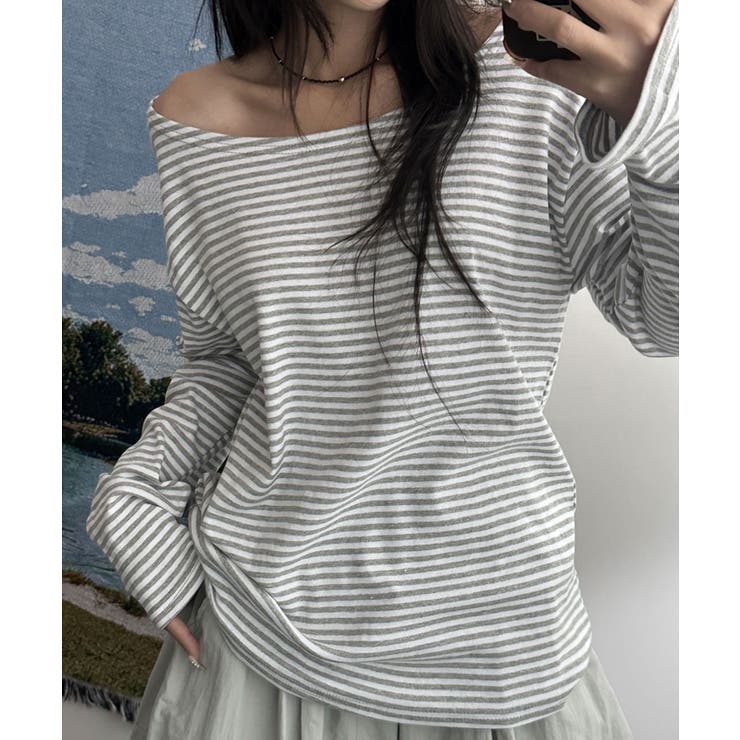 2WAY ボーダーカットソー ロンT[品番：KH000015740]｜VIVID LADY