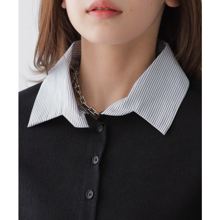 フェイクレイヤードシャツ風カーディガン | VIVID LADY | 詳細画像18 