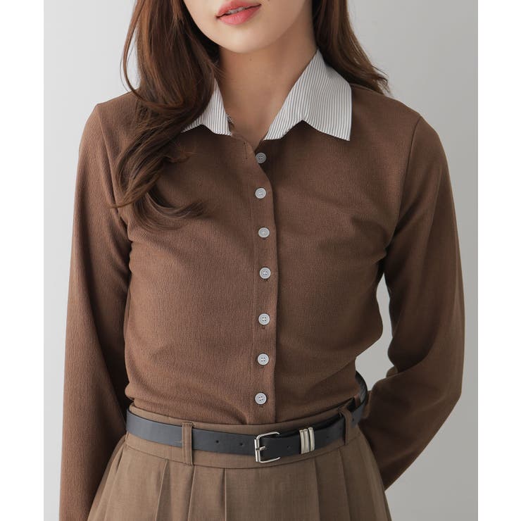 フェイクレイヤードシャツ風カーディガン | VIVID LADY | 詳細画像24 