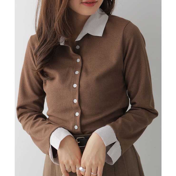 フェイクレイヤードシャツ風カーディガン | VIVID LADY | 詳細画像25 