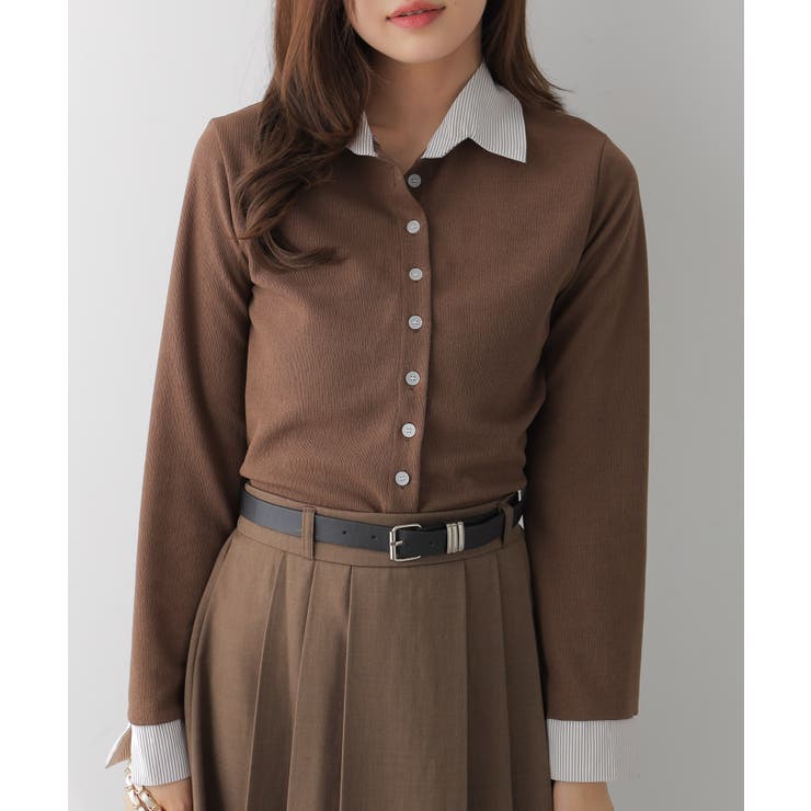 フェイクレイヤードシャツ風カーディガン | VIVID LADY | 詳細画像28 