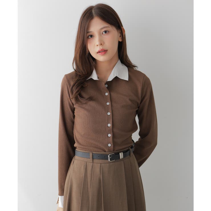 フェイクレイヤードシャツ風カーディガン | VIVID LADY | 詳細画像29 