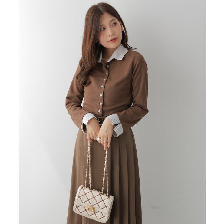 フェイクレイヤードシャツ風カーディガン | VIVID LADY | 詳細画像32 