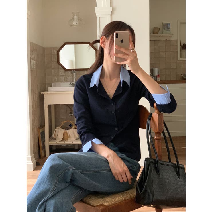 フェイクレイヤードシャツ風カーディガン | VIVID LADY | 詳細画像46 