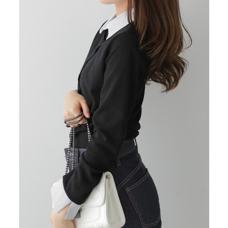 フェイクレイヤードシャツ風カーディガン | VIVID LADY | 詳細画像8 