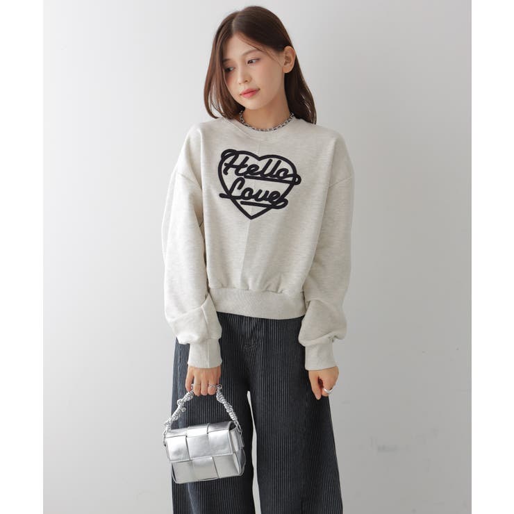 ハート刺繍ロゴスウェットトップス | VIVID LADY | 詳細画像14 