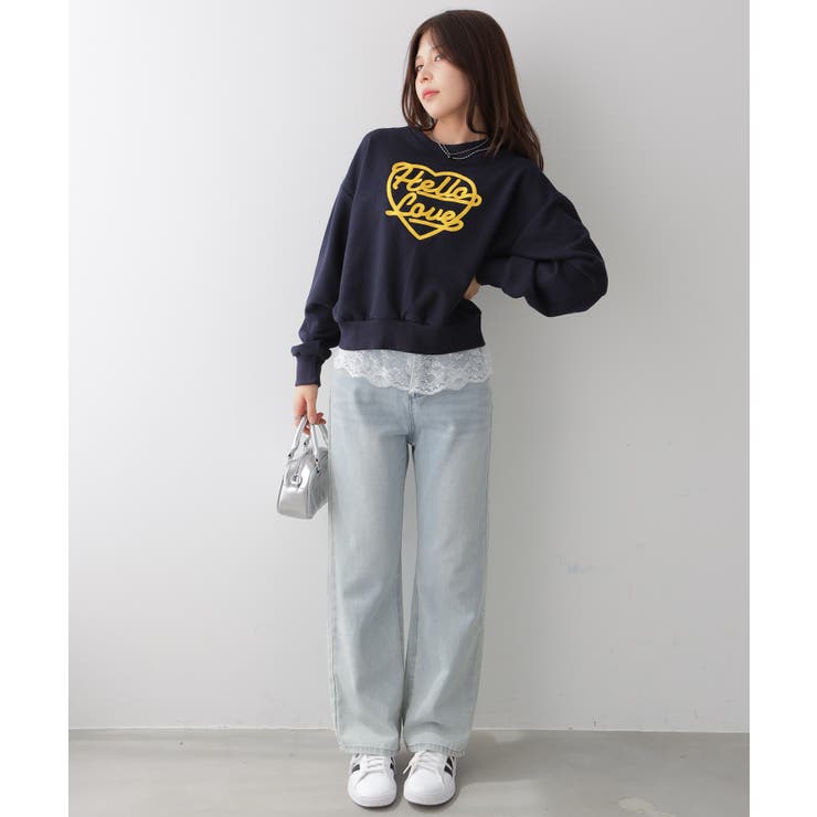 ハート刺繍ロゴスウェットトップス | VIVID LADY | 詳細画像2 