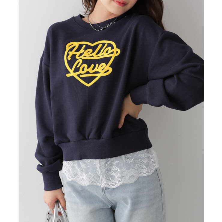 ハート刺繍ロゴスウェットトップス | VIVID LADY | 詳細画像3 