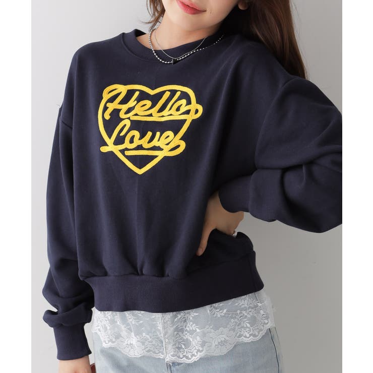 ハート刺繍ロゴスウェットトップス | VIVID LADY | 詳細画像4 