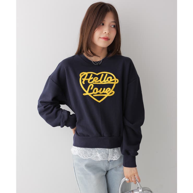 ハート刺繍ロゴスウェットトップス | VIVID LADY | 詳細画像9 