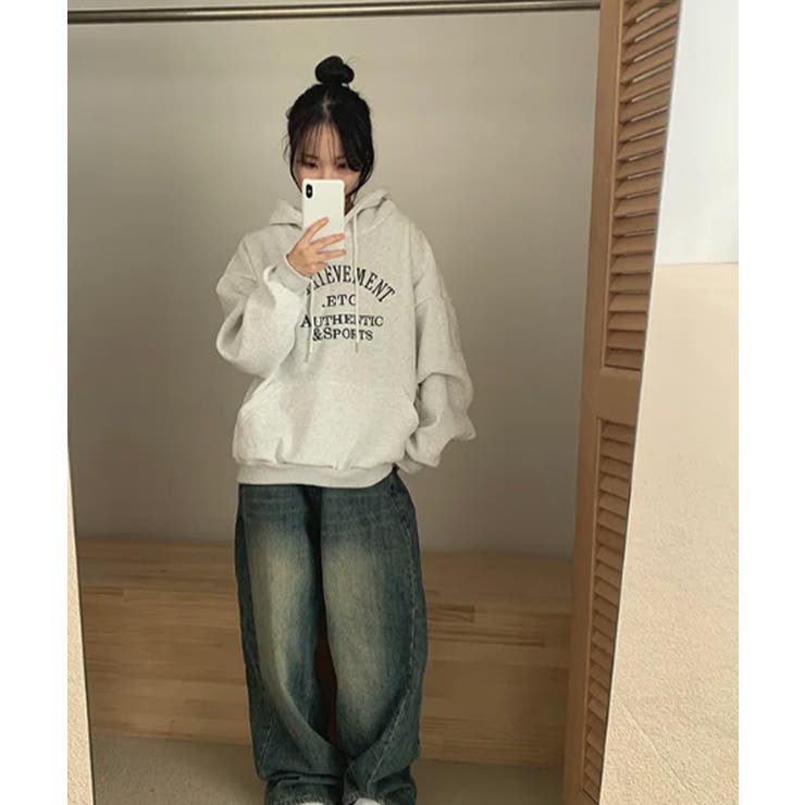 カレッジロゴ 裏起毛オーバーサイズパーカー | VIVID LADY | 詳細画像13 