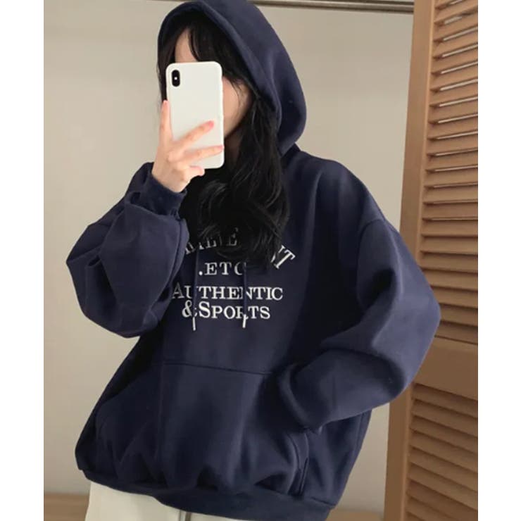 カレッジロゴ 裏起毛オーバーサイズパーカー | VIVID LADY | 詳細画像18 