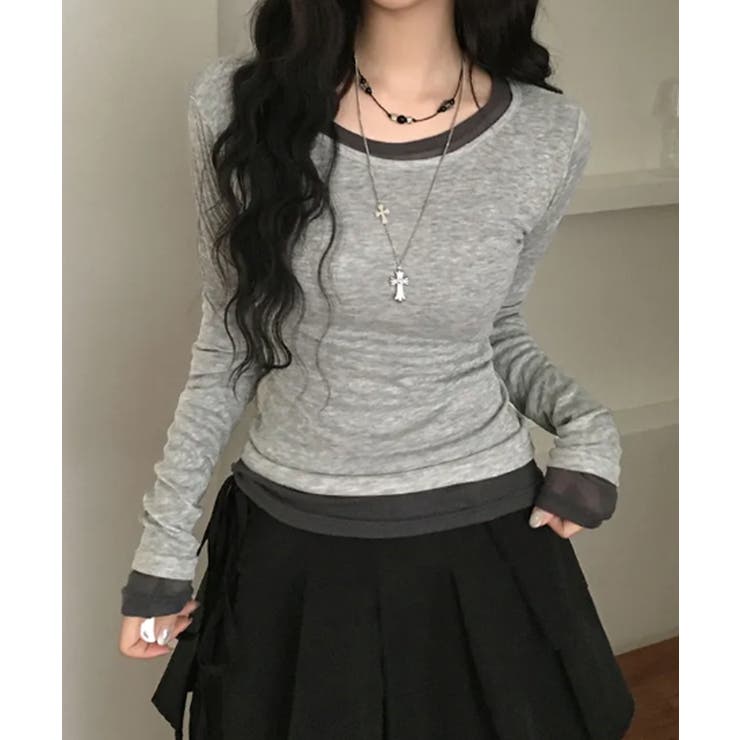 ライトグレー | シアーロングスリーブTシャツ | VIVID LADY