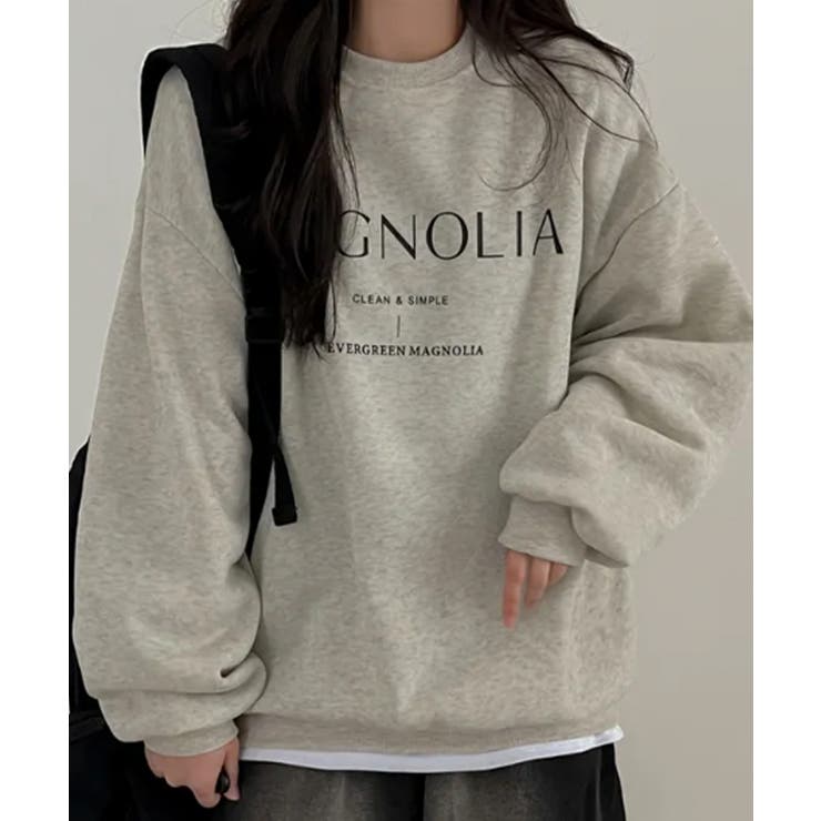 グレー | 【裏起毛】オーバーサイズ ロゴスウェットトレーナー | VIVID LADY