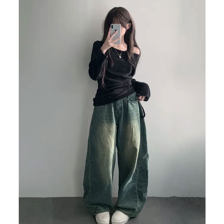 起毛 ボートネック ワンショルダー 2way シャーリングロンT | VIVID LADY | 詳細画像14 