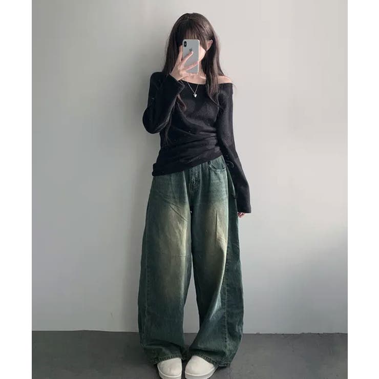 起毛 ボートネック ワンショルダー 2way シャーリングロンT | VIVID LADY | 詳細画像15 