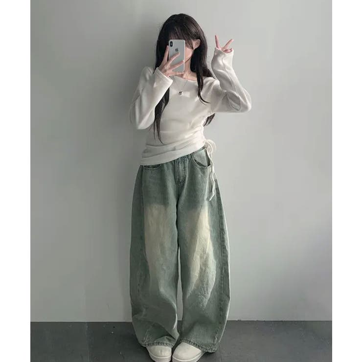 起毛 ボートネック ワンショルダー 2way シャーリングロンT | VIVID LADY | 詳細画像5 