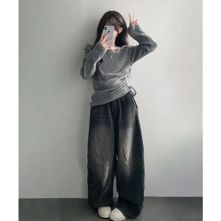 起毛 ボートネック ワンショルダー 2way シャーリングロンT | VIVID LADY | 詳細画像9 