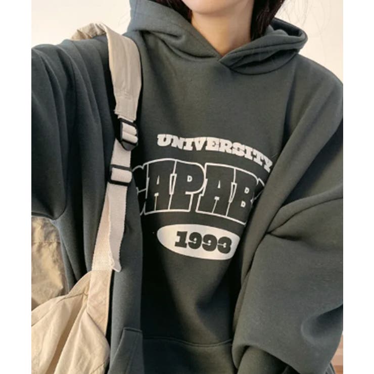 【裏起毛】カレッジロゴ オーバーサイズパーカー | VIVID LADY | 詳細画像7 