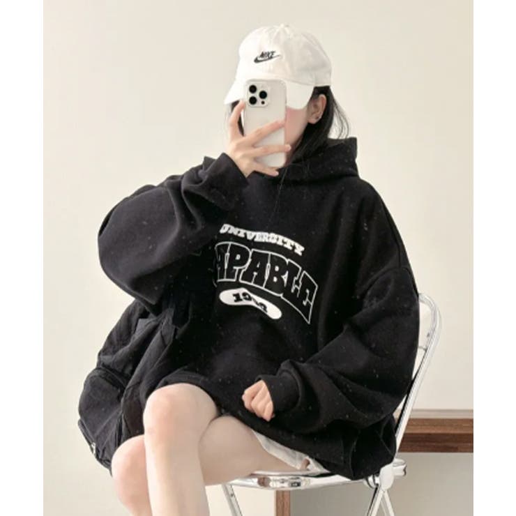 【裏起毛】カレッジロゴ オーバーサイズパーカー | VIVID LADY | 詳細画像21 