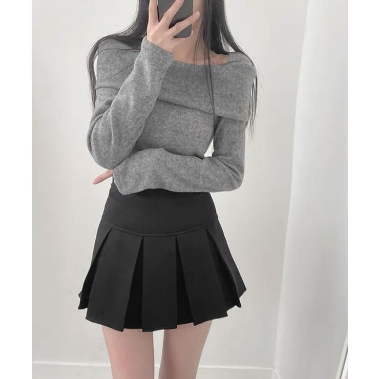 折り返しワイドネック オフショル風 起毛 ロンT 長袖 | VIVID LADY | 詳細画像13 