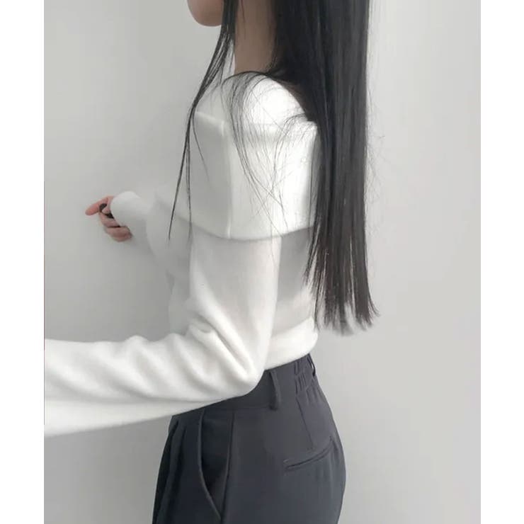 折り返しワイドネック オフショル風 起毛 ロンT 長袖 | VIVID LADY | 詳細画像6 