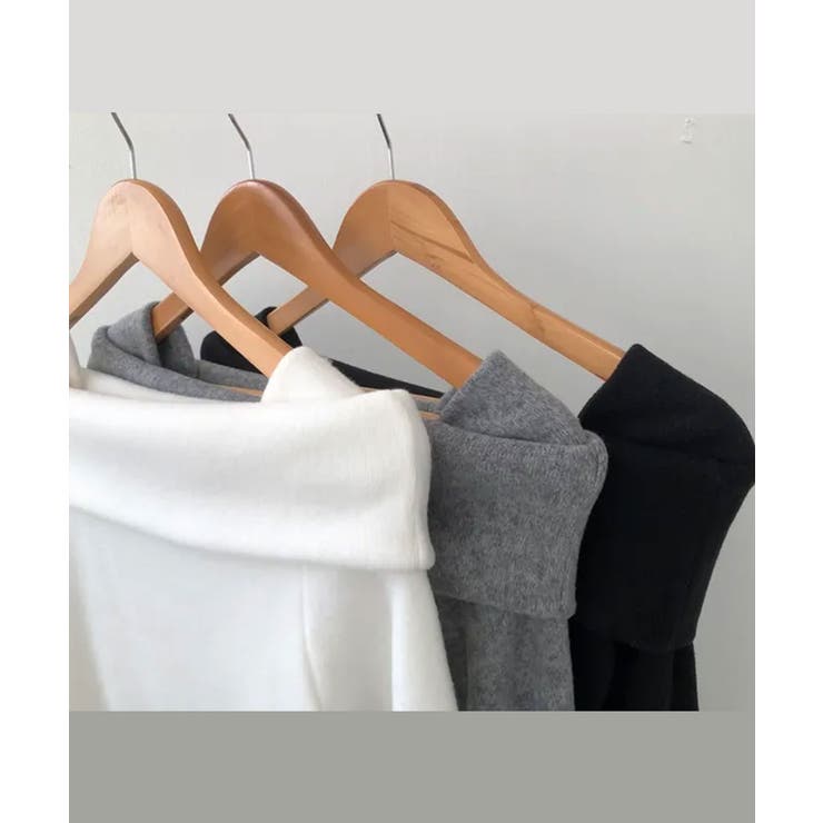 折り返しワイドネック オフショル風 起毛 ロンT 長袖 | VIVID LADY | 詳細画像21 