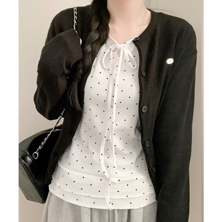 ドット柄 リボン Tシャツ ロンT | VIVID LADY | 詳細画像5 