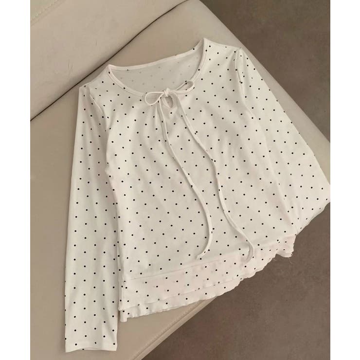 ドット柄 リボン Tシャツ ロンT | VIVID LADY | 詳細画像10 