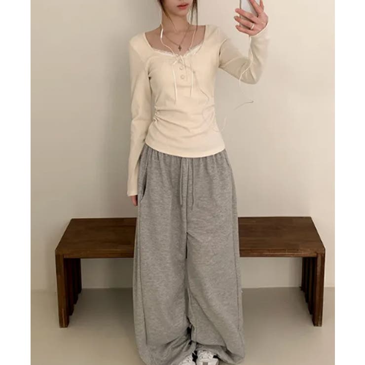 インナードッキング レイヤード風ヘンリーネックロンT | VIVID LADY | 詳細画像14 