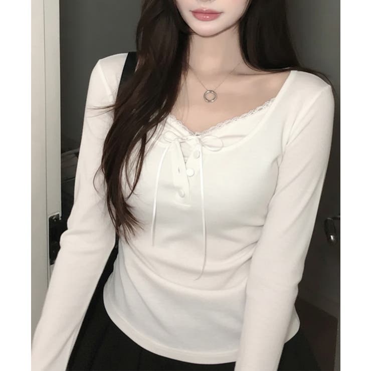 インナードッキング レイヤード風ヘンリーネックロンT | VIVID LADY | 詳細画像2 