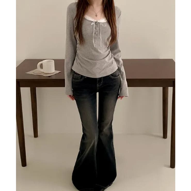 インナードッキング レイヤード風ヘンリーネックロンT | VIVID LADY | 詳細画像35 